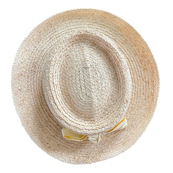 KATE LORD Raffia Gambler Hat with Bow Golf Resort Vacation Beach - Picture 4 of 7